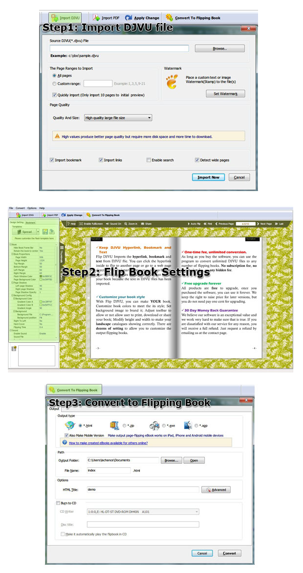djvu-to-flash-page-flip-steps