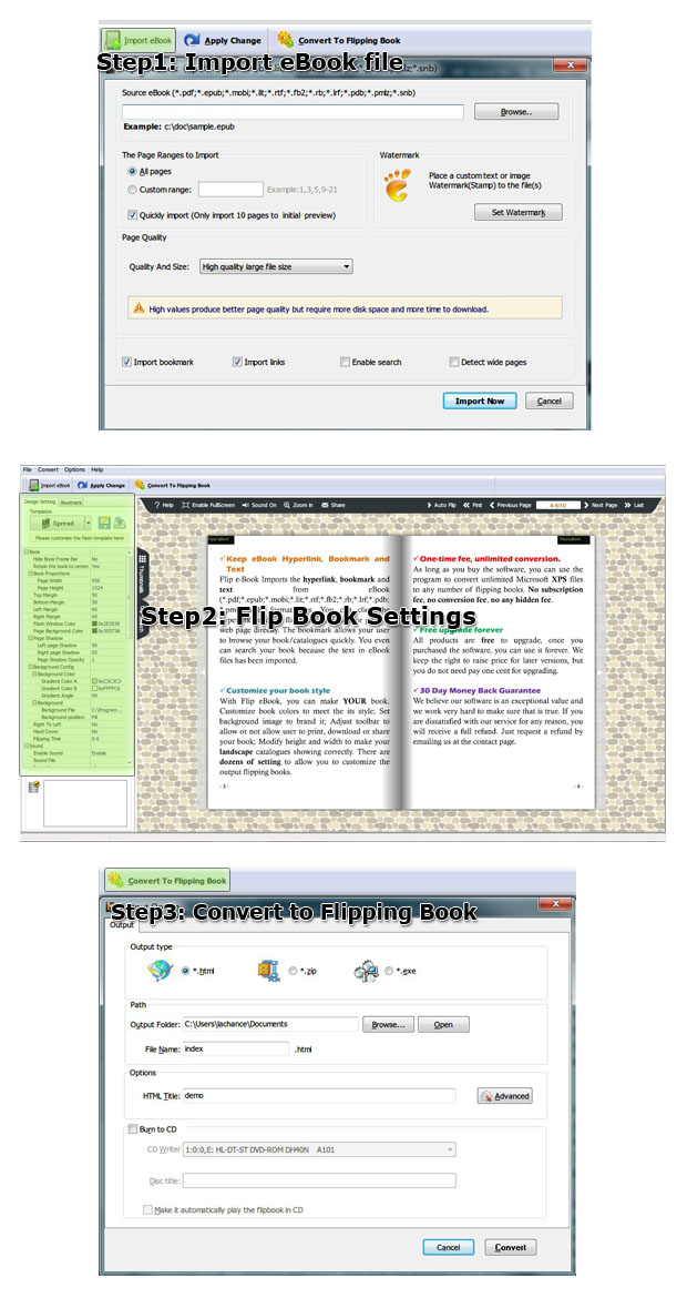 eBook -to-flash-page-flip-steps