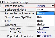 customize flash flipbook thickness