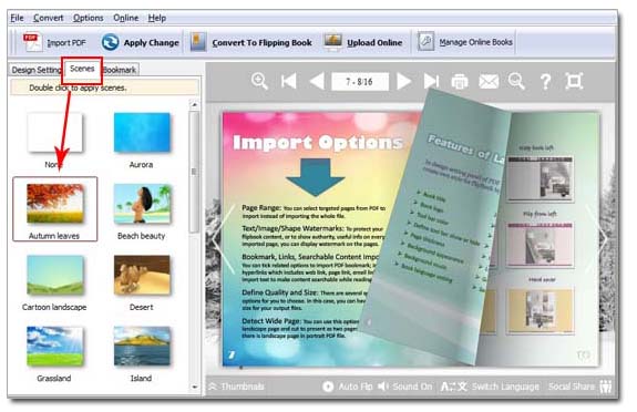 How to set animated background for flash page flip book?