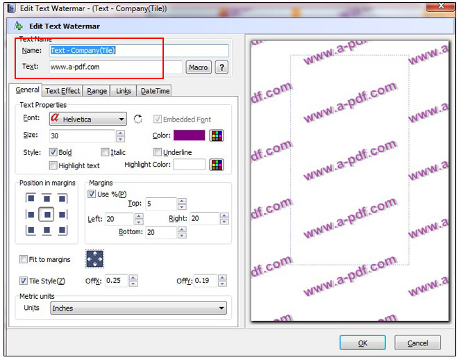 Click “Edit” to design your watermark