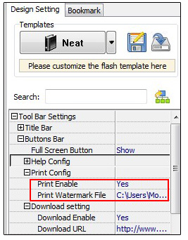 Choose “Yes” in “Print Enable” to show print button