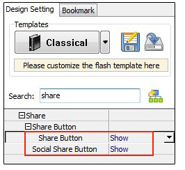  Search “share” in setting panel 