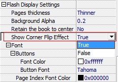 Show flash flip book to readers with distinct corner flip effect