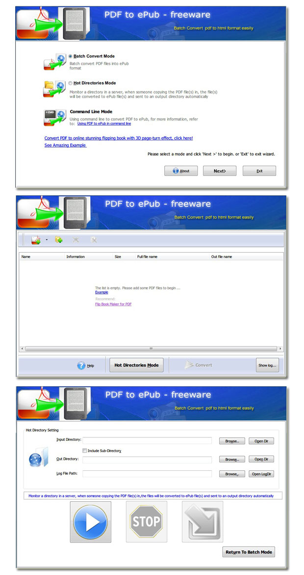 Flash Page Flip Free PDF to ePub screenshot Flash Page Flip Free PDF to ePub screenshot