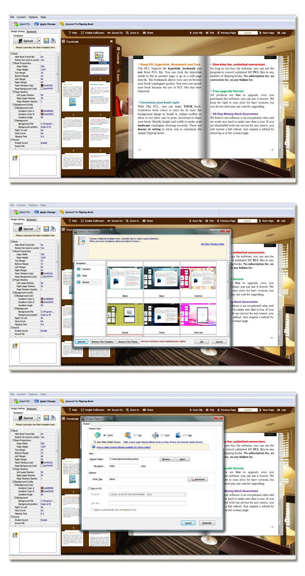 PCL-to-flash-page-flip-screenshots