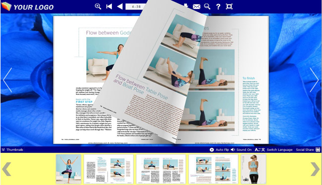 Blue Flowers for Flash Page Flip Neat software