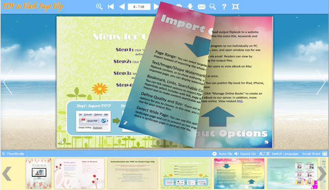 Blue style for PDF to Flash Page Flip