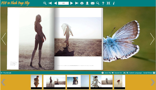 Butterflies Templates for Flash Flip eBook