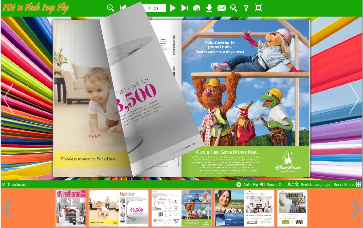 Colorful Life Theme for Flash Flip Software
