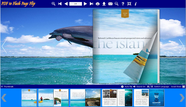 Flash Flip Book theme with Dolphin style