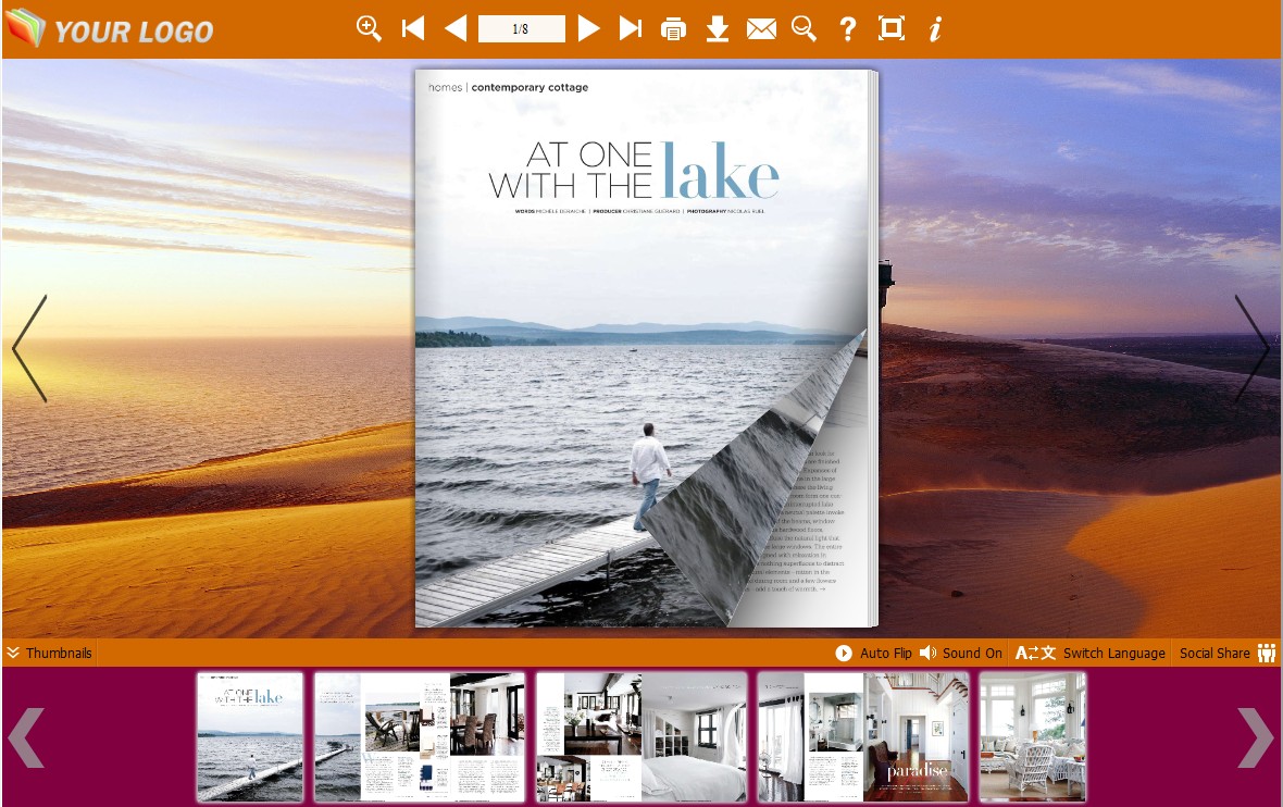 Flash Page Flip Light House Templates screenshot