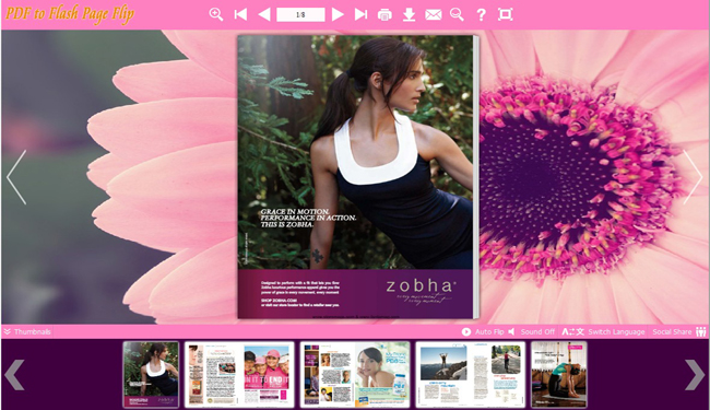 Flash Flip Album with Pink Flower Theme screenshot Flash Flip Album with Pink Flower Theme screenshot
