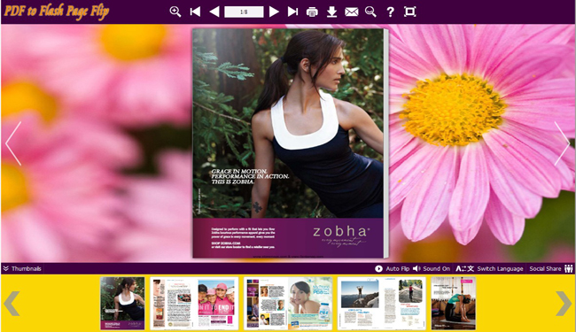 Flash Flip Album with Pink Flower Theme