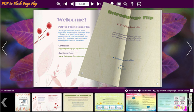 Purple Style for Flash Flipbook Template