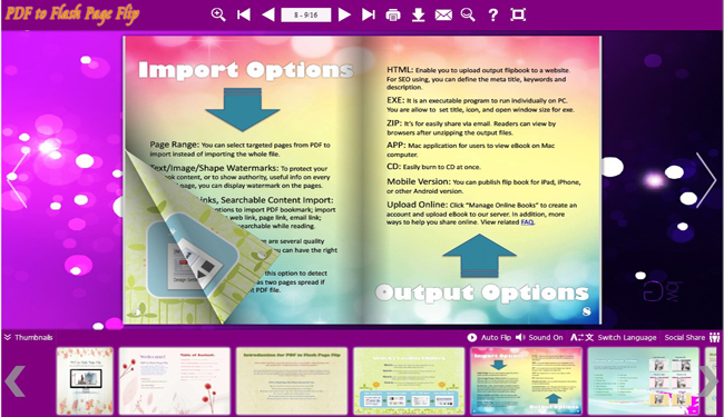 Purple Style for Flash Flipbook Template