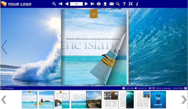 Flash Flip Book Templates of Sea Theme software