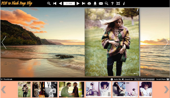 Sunset Template for Flash Flip Book