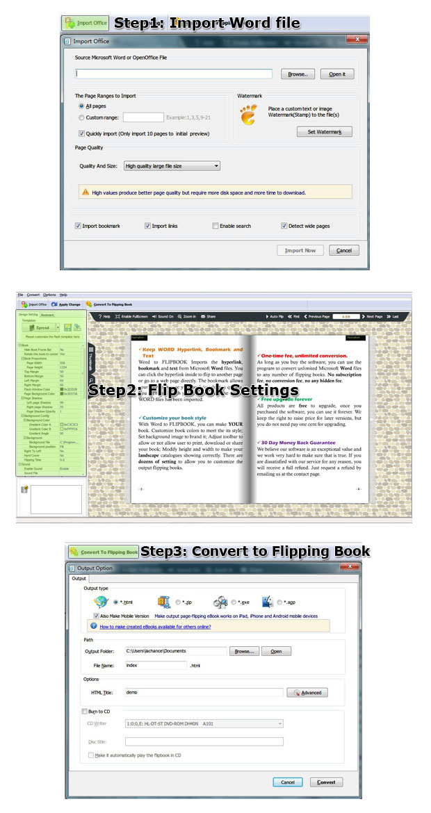 Word-to-flash-page-flip-steps